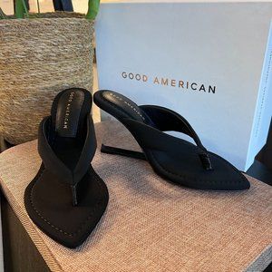 Good American NWT Black Wedge Heel SIZE 5.5